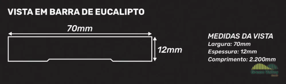 Guarnição de Portas Vista Eucalipto Preto 70x12x2200mm